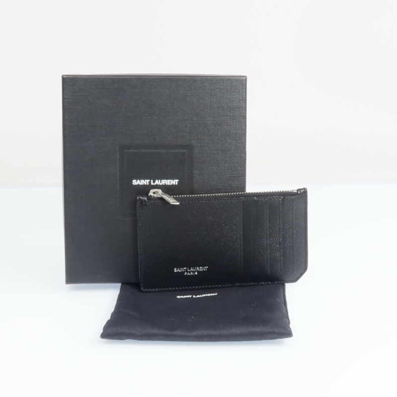 SAINT LAURENT 牛皮皮革Card Case銀扣卡片套-15