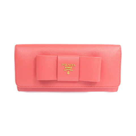 PRADA Saffiano皮革Long Wallet金扣長錢包