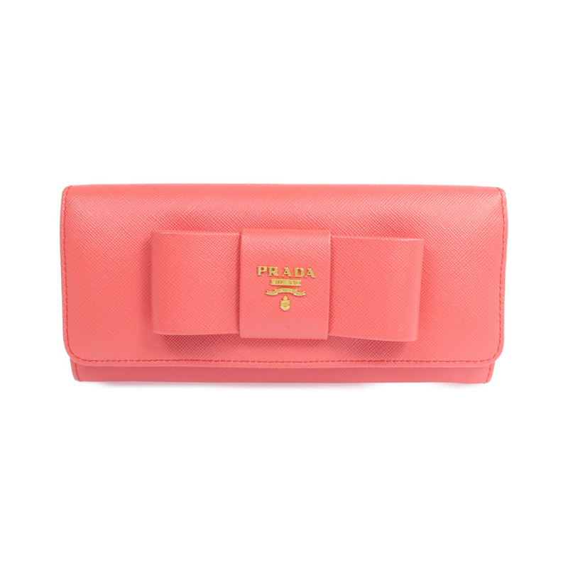 PRADA Saffiano皮革Long Wallet金扣長錢包-0