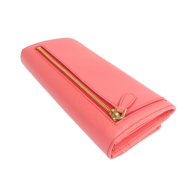 PRADA Saffiano皮革Long Wallet金扣長錢包-4