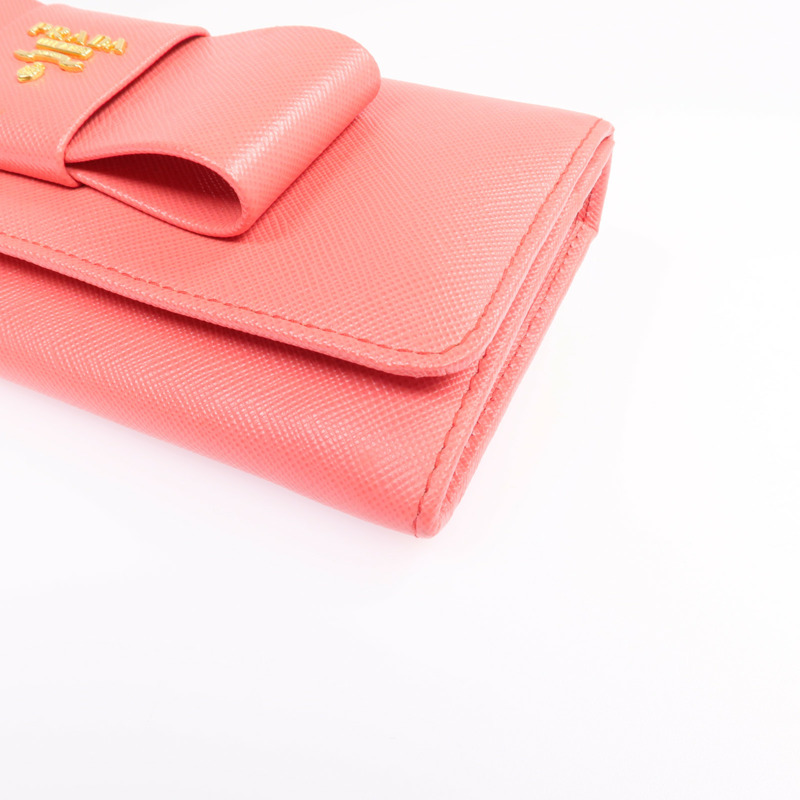 PRADA Saffiano皮革Long Wallet金扣長錢包-6
