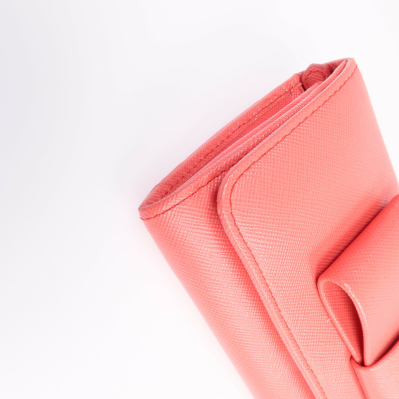 PRADA Saffiano皮革Long Wallet金扣長錢包-7
