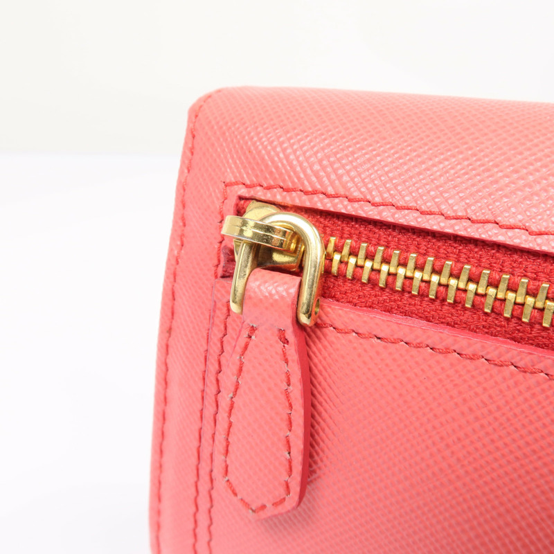 PRADA Saffiano皮革Long Wallet金扣長錢包-11