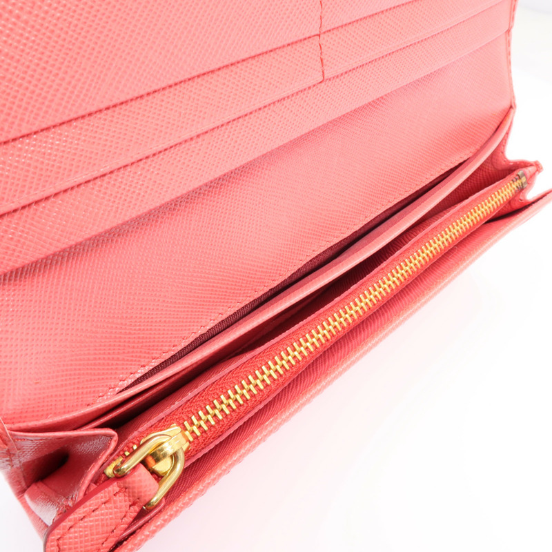 PRADA Saffiano皮革Long Wallet金扣長錢包-12