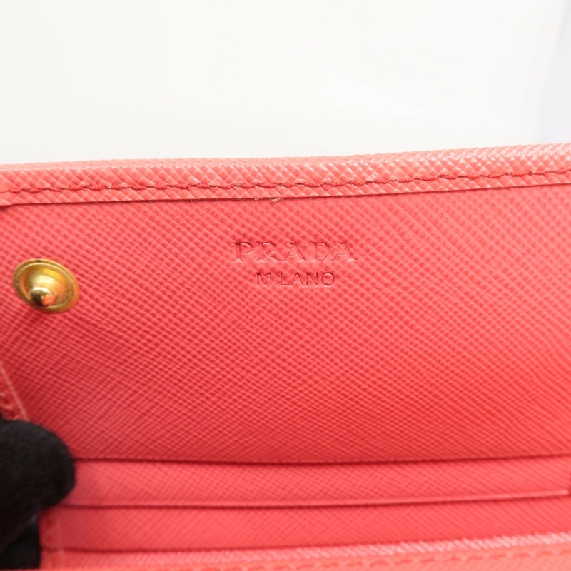 PRADA Saffiano皮革Long Wallet金扣長錢包-13