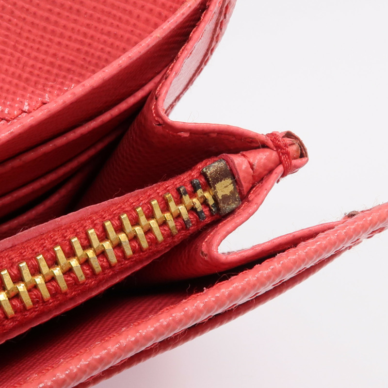 PRADA Saffiano皮革Long Wallet金扣長錢包-16
