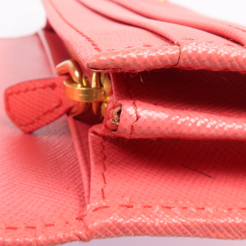 PRADA Saffiano皮革Long Wallet金扣長錢包-18
