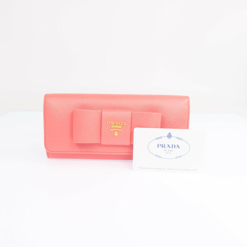 PRADA Saffiano皮革Long Wallet金扣長錢包-21