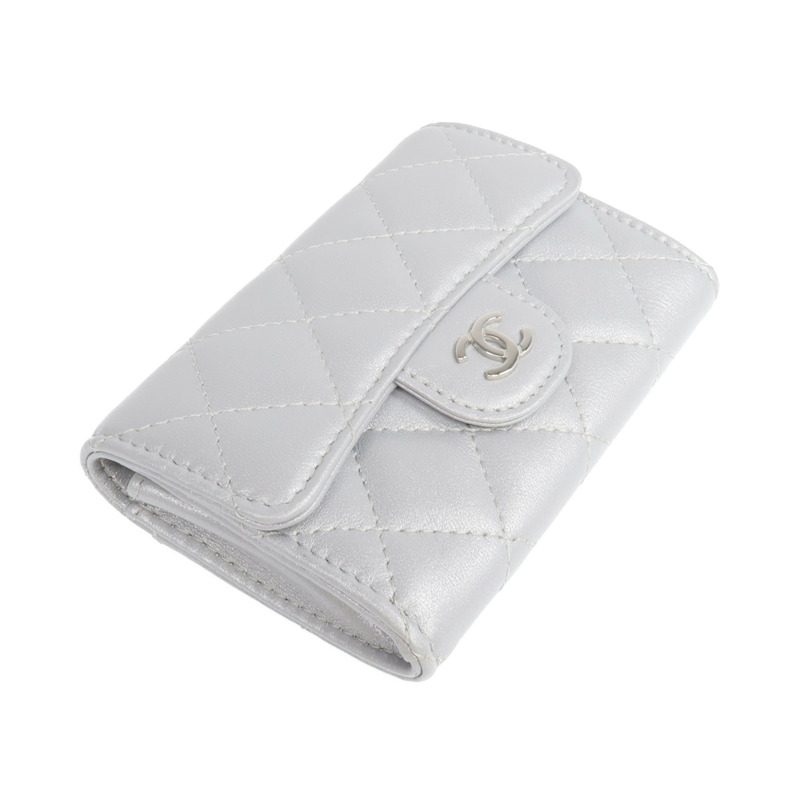 CHANEL 羊皮皮革Card Case銀扣卡片套-3