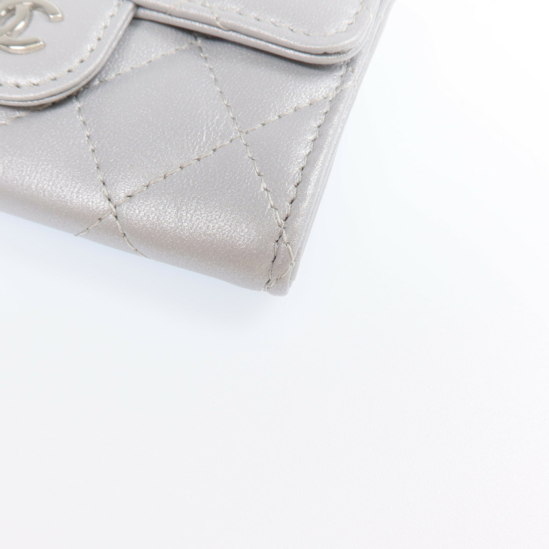 CHANEL 羊皮皮革Card Case銀扣卡片套-6