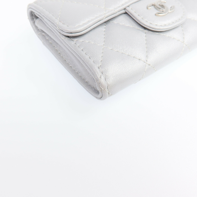 CHANEL 羊皮皮革Card Case銀扣卡片套-7