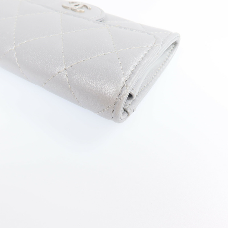CHANEL 羊皮皮革Card Case銀扣卡片套-9