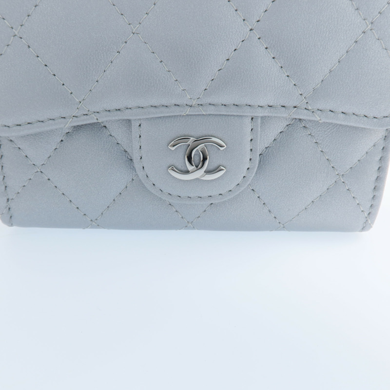 CHANEL 羊皮皮革Card Case銀扣卡片套-10