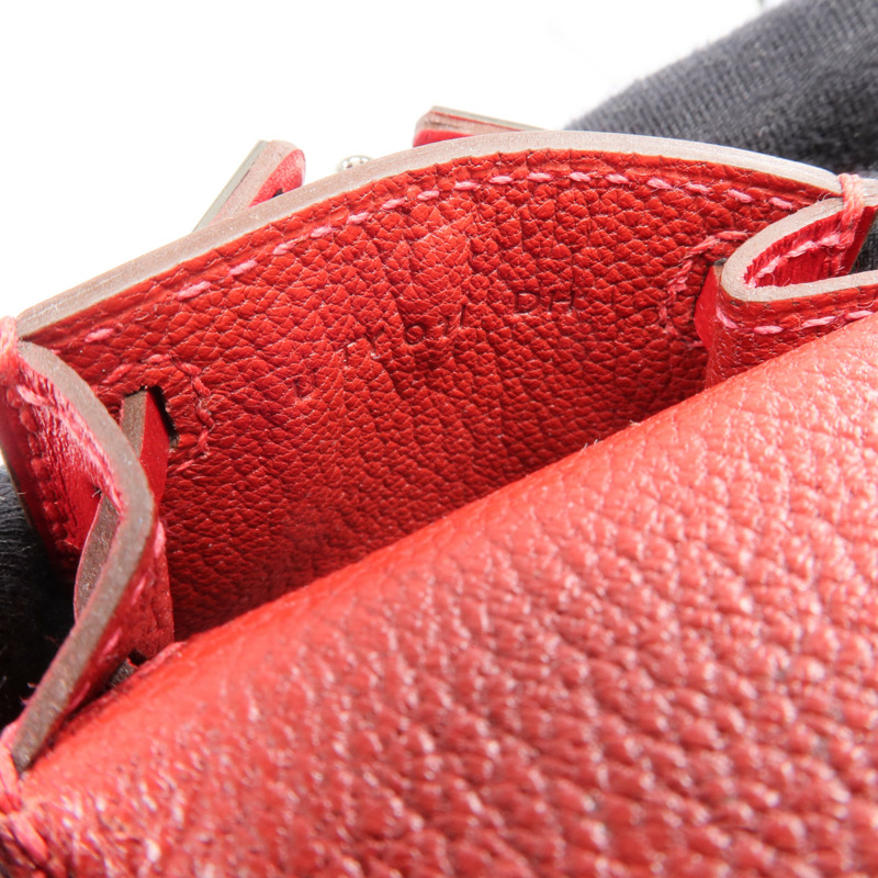 HERMES Tadelakt皮革Kelly Bag Charm 銀扣掛飾-9