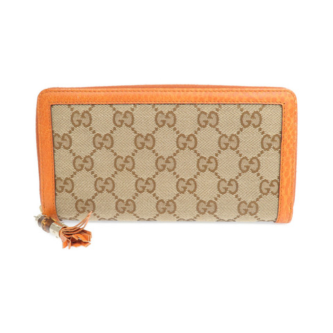 GUCCI 帆布Long Wallet金扣長錢包