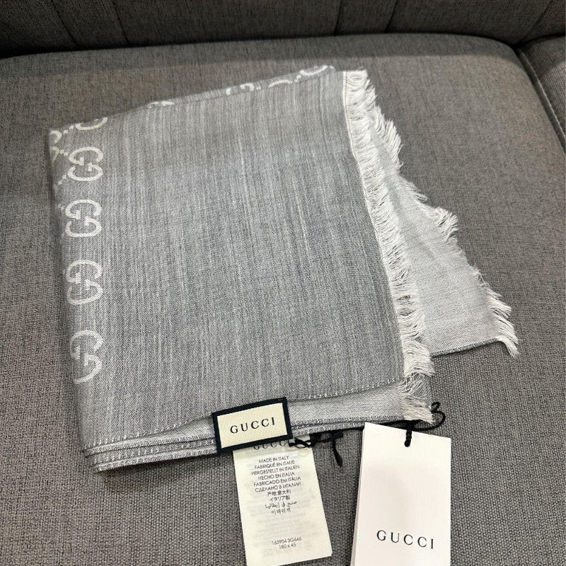 💎Han's house精品服飾💎GUCCI 古馳 圍巾 絲巾 披肩 雙面用 181×46cm-2