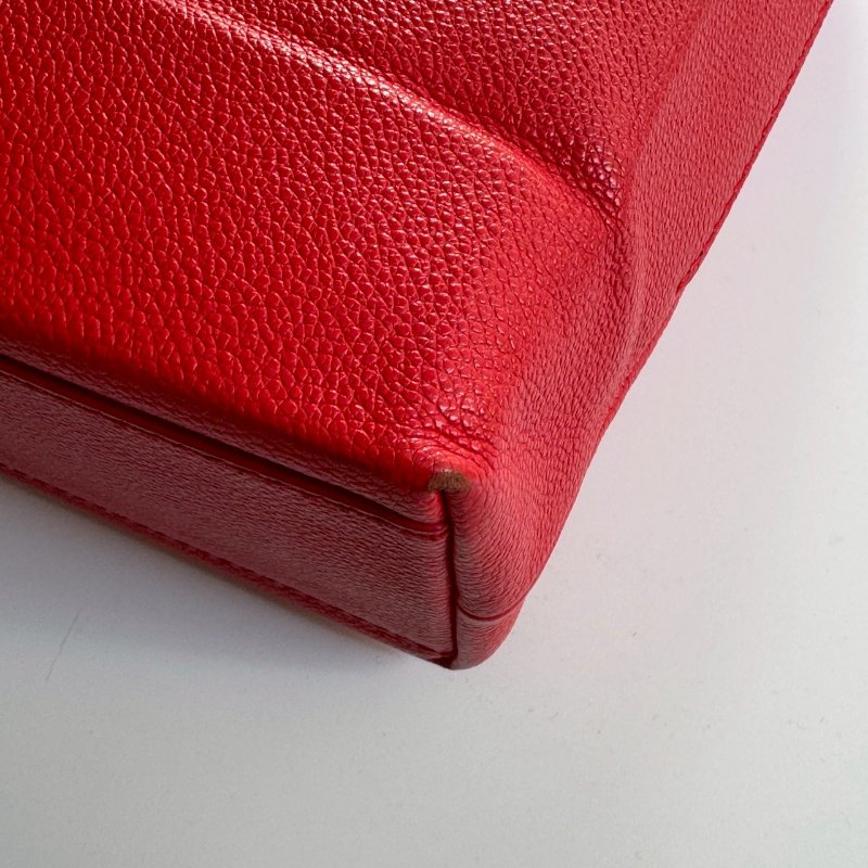 ✨短暫出門無腦帶 BALENCIAGA 紅色牛皮紙袋手提斜背包-3