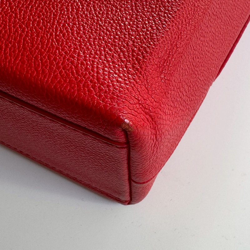 ✨短暫出門無腦帶 BALENCIAGA 紅色牛皮紙袋手提斜背包-5