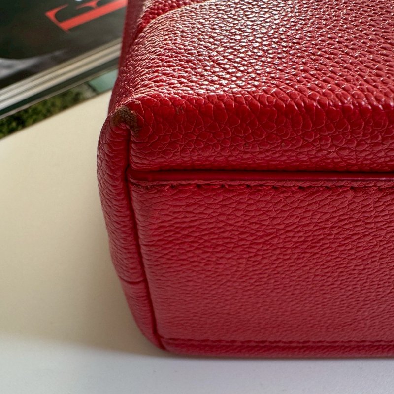 ✨短暫出門無腦帶 BALENCIAGA 紅色牛皮紙袋手提斜背包-13