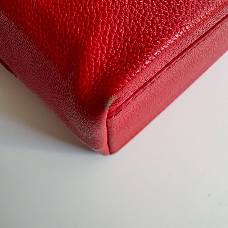 ✨短暫出門無腦帶 BALENCIAGA 紅色牛皮紙袋手提斜背包-16