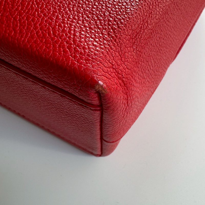 ✨短暫出門無腦帶 BALENCIAGA 紅色牛皮紙袋手提斜背包-17