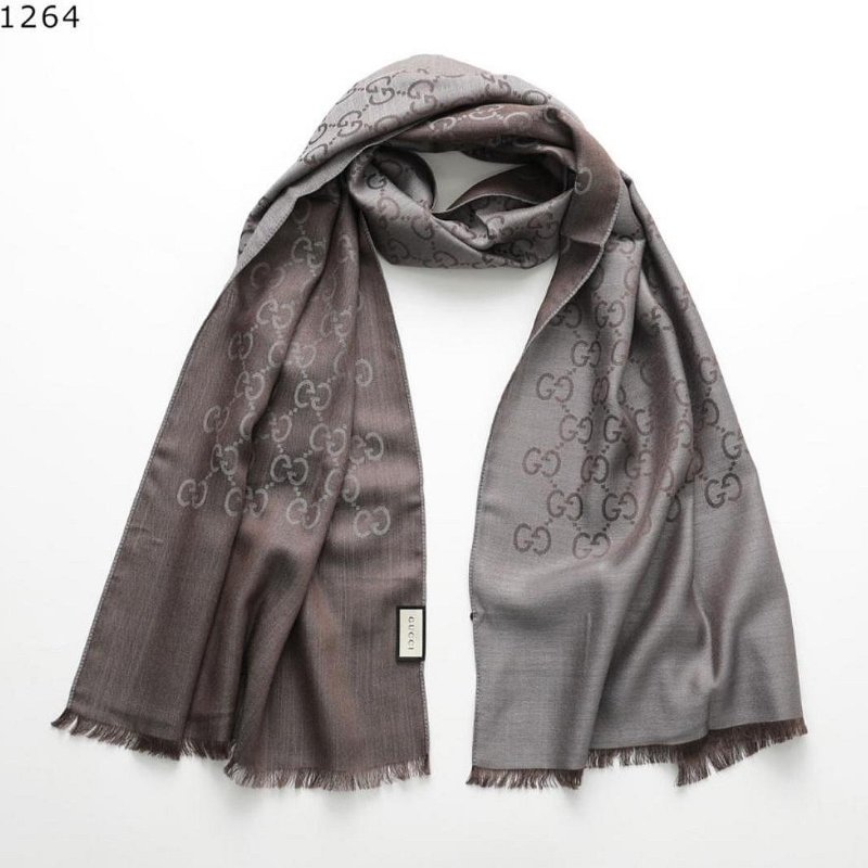 💎Han's house精品服飾💎GUCCI 古馳 圍巾 絲巾 披肩 雙面用 181×46cm-1