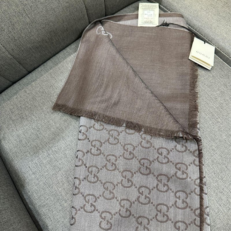 💎Han's house精品服飾💎GUCCI 古馳 圍巾 絲巾 披肩 雙面用 181×46cm-2