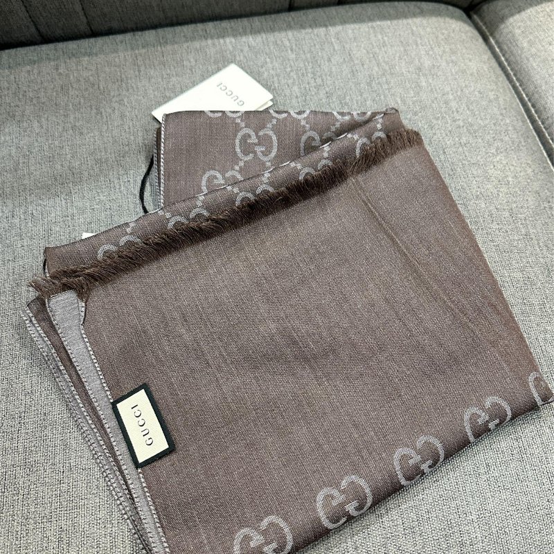 💎Han's house精品服飾💎GUCCI 古馳 圍巾 絲巾 披肩 雙面用 181×46cm-4