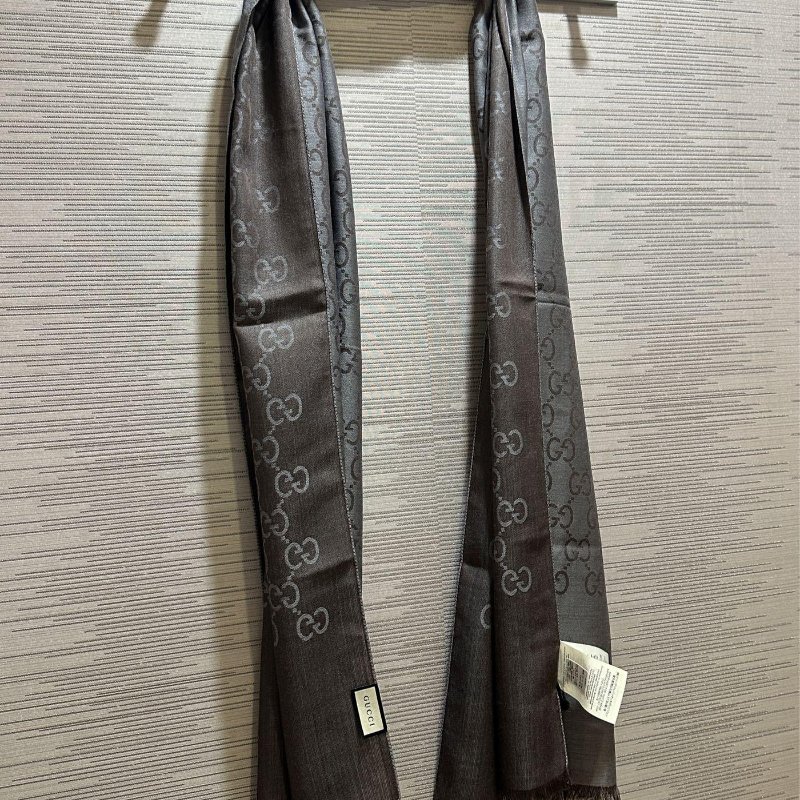 💎Han's house精品服飾💎GUCCI 古馳 圍巾 絲巾 披肩 雙面用 181×46cm-6