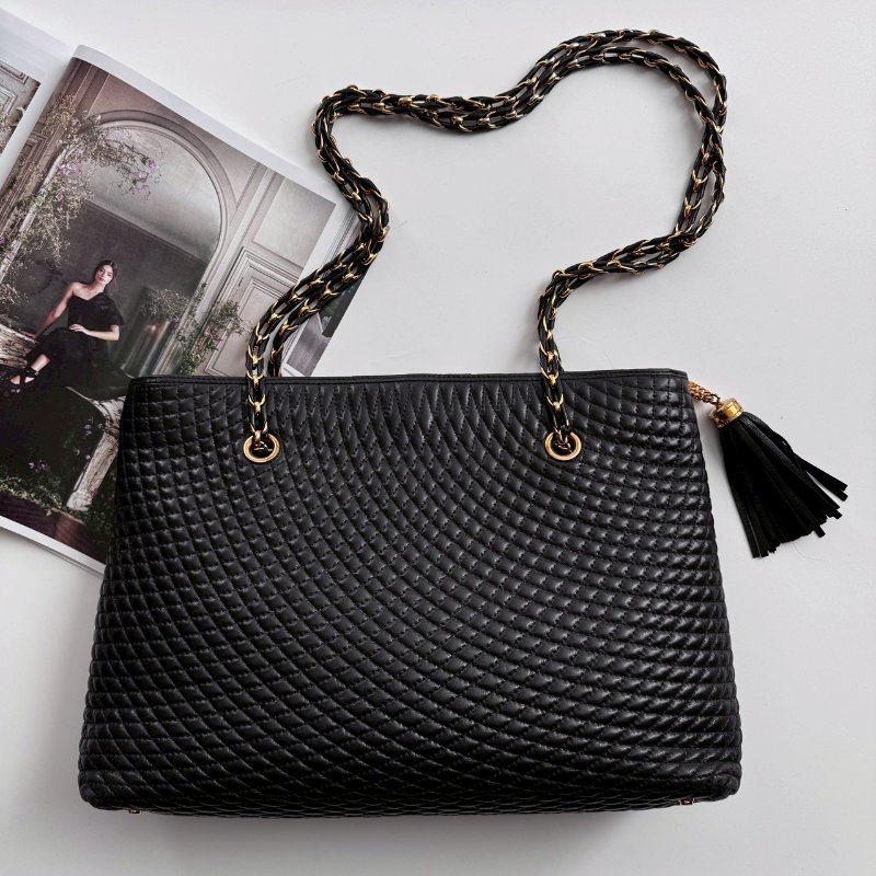 ✨#全往最低 Bally 黑色超軟包身雙鏈肩背包-0