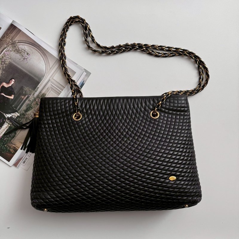 ✨#全往最低 Bally 黑色超軟包身雙鏈肩背包-1