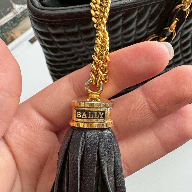 ✨#全往最低 Bally 黑色超軟包身雙鏈肩背包-12