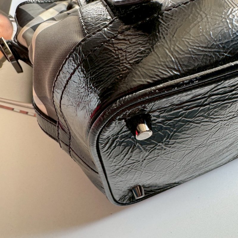 ✨全網最低🎉復古款 BURBERRY 黑色格紋經典手提包-4