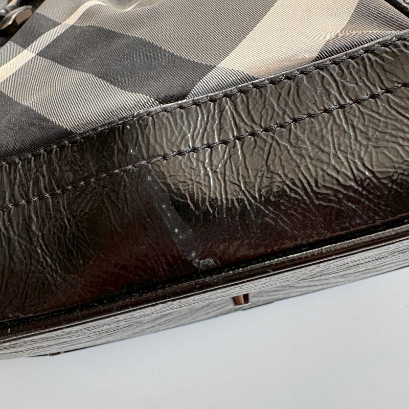 ✨全網最低🎉復古款 BURBERRY 黑色格紋經典手提包-17