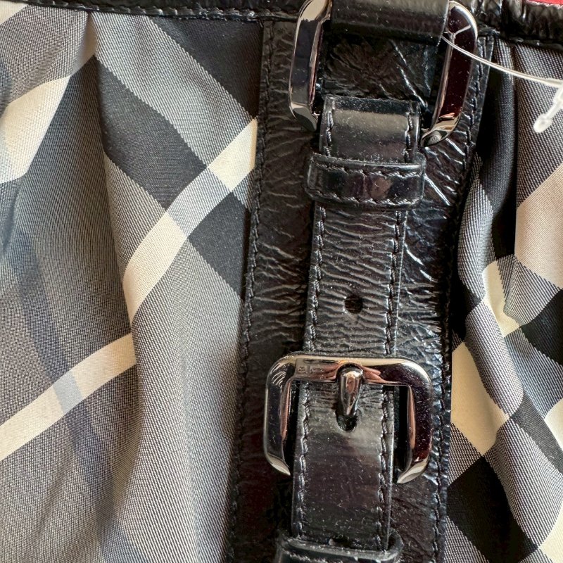 ✨全網最低🎉復古款 BURBERRY 黑色格紋經典手提包-19