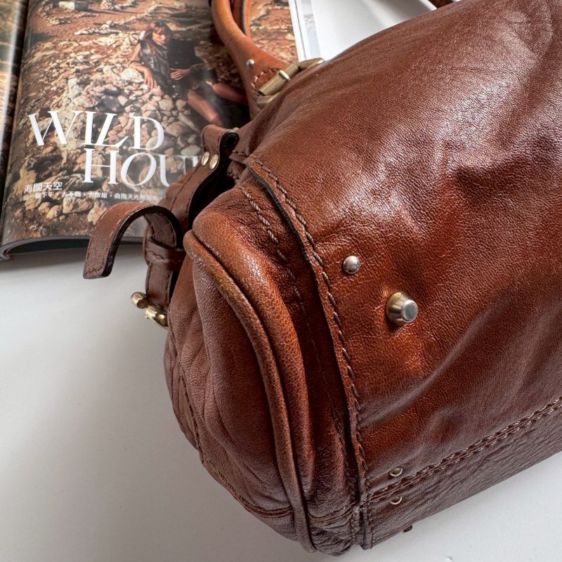 ✨復古款🎉不用一萬 Chloé Paddington 帕丁頓咖色鎖頭肩背包-3