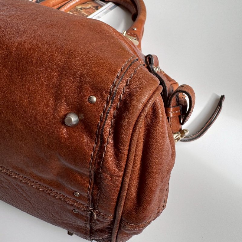 ✨復古款🎉不用一萬 Chloé Paddington 帕丁頓咖色鎖頭肩背包-4