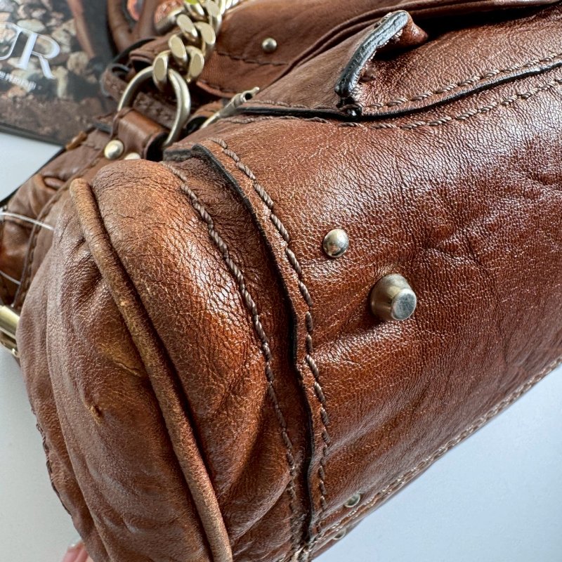 ✨復古款🎉不用一萬 Chloé Paddington 帕丁頓咖色鎖頭肩背包-5