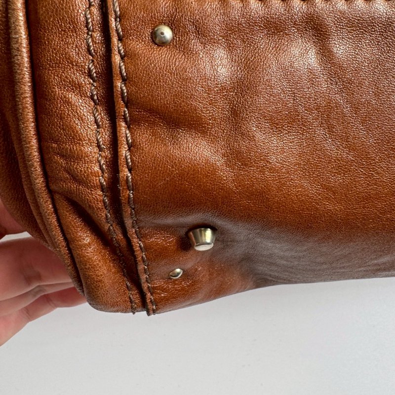 ✨復古款🎉不用一萬 Chloé Paddington 帕丁頓咖色鎖頭肩背包-8