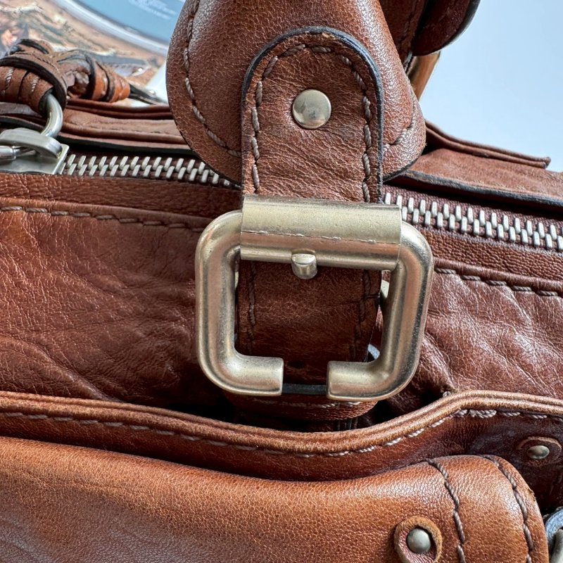 ✨復古款🎉不用一萬 Chloé Paddington 帕丁頓咖色鎖頭肩背包-12