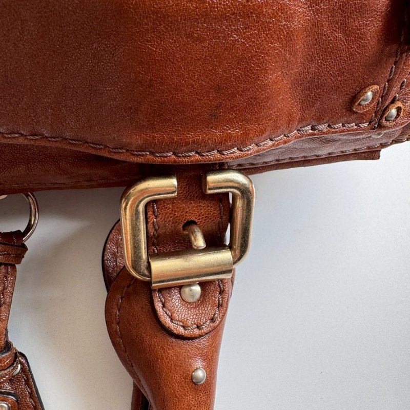 ✨復古款🎉不用一萬 Chloé Paddington 帕丁頓咖色鎖頭肩背包-17