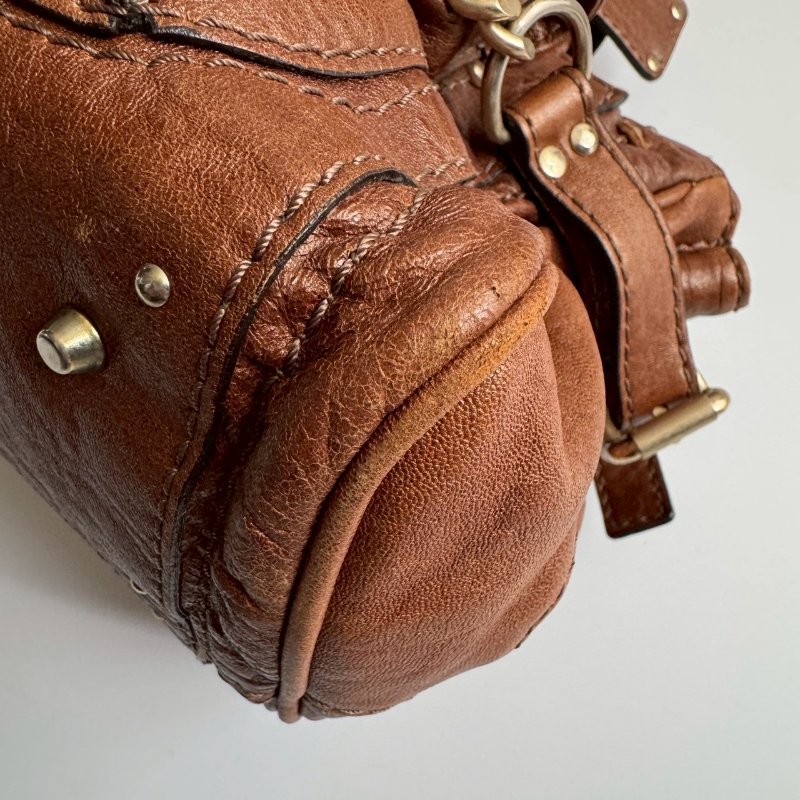 ✨復古款🎉1萬元帶回家 Chloé Paddington 帕丁頓咖色鎖頭肩背包-6