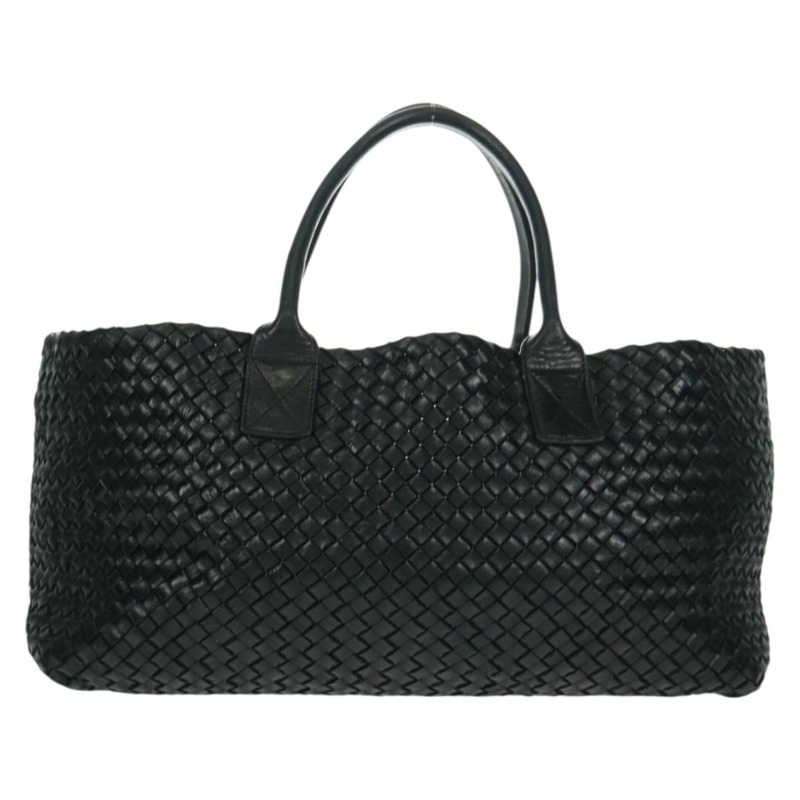 【日本直送】BOTTEGA VENETA INTRECCIATO Cabas MM 手提包，黑色真皮，正品 yk20169V-1