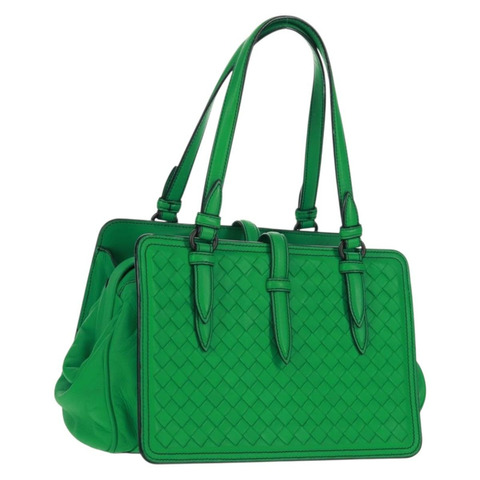 BOTTEGA VENETA INTRECCIATO 手袋 皮革 綠色 正品 fm5052V