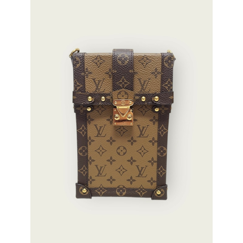 【包稅】LOUIS VUITTON 棕色 Pochette Trunk 垂直斜背包-0
