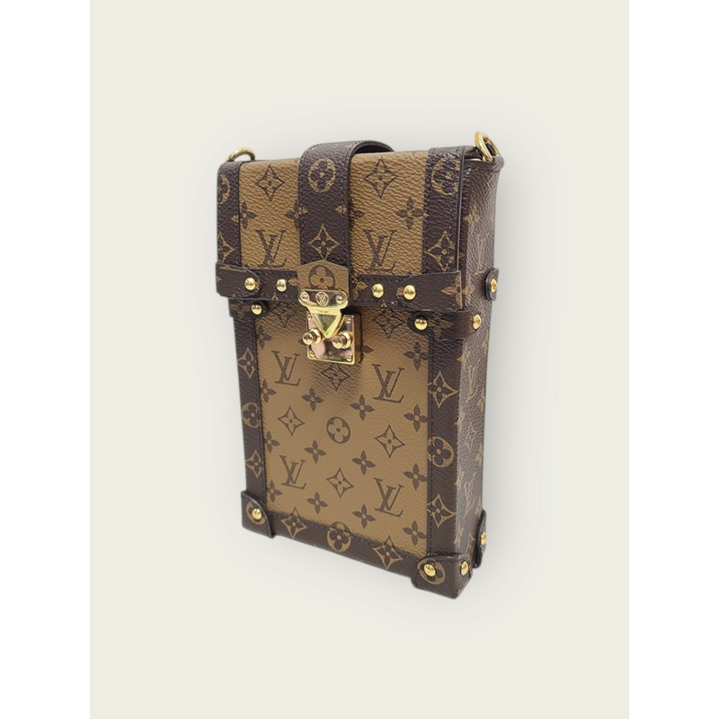 【包稅】LOUIS VUITTON 棕色 Pochette Trunk 垂直斜背包-1