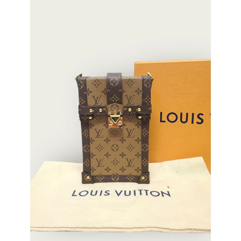 【包稅】LOUIS VUITTON 棕色 Pochette Trunk 垂直斜背包-6