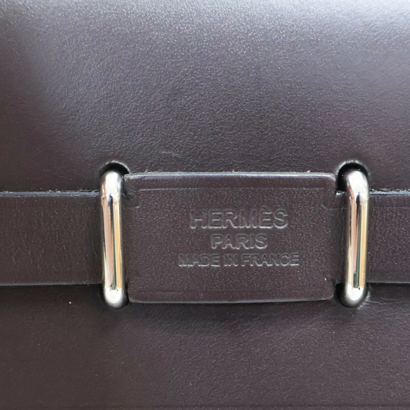 米色帆布 棕色牛皮 Herbag Zip 20 Mini 肩背包 W刻 銀扣【HERMES 愛馬仕】-3