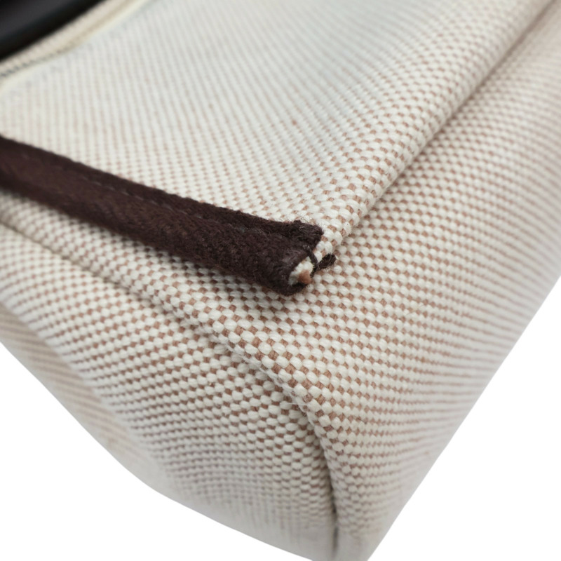 米色帆布 棕色牛皮 Herbag Zip 20 Mini 肩背包 W刻 銀扣【HERMES 愛馬仕】-7