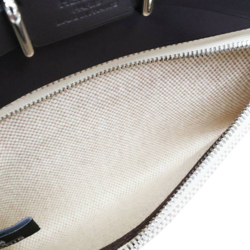 米色帆布 棕色牛皮 Herbag Zip 20 Mini 肩背包 W刻 銀扣【HERMES 愛馬仕】-12
